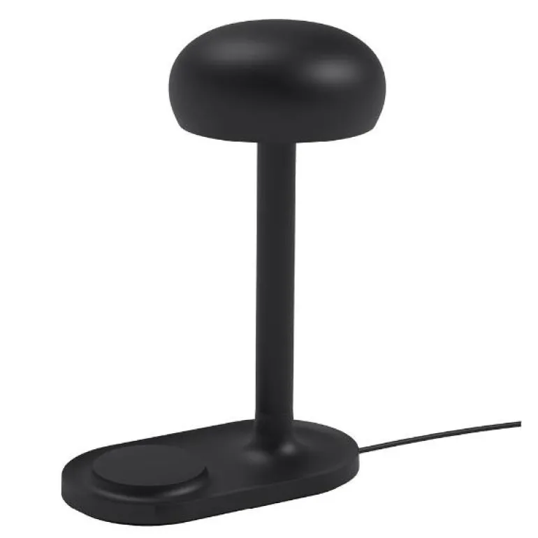 Emendo lampe med trådløs Qi-lader svart