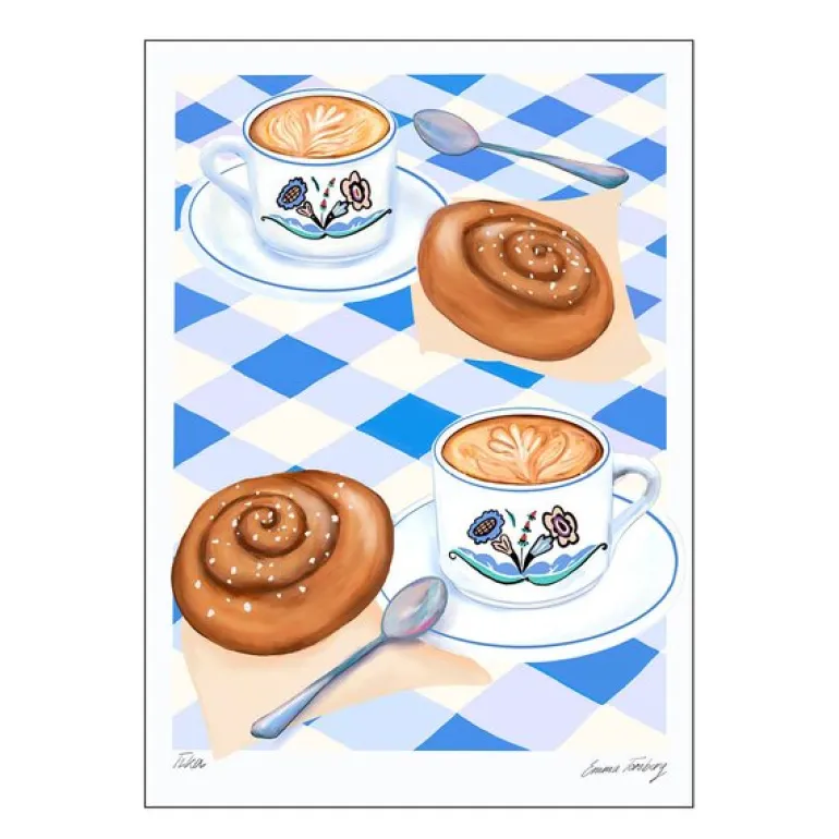 Emma Forsberg poster 50x70 cm fika