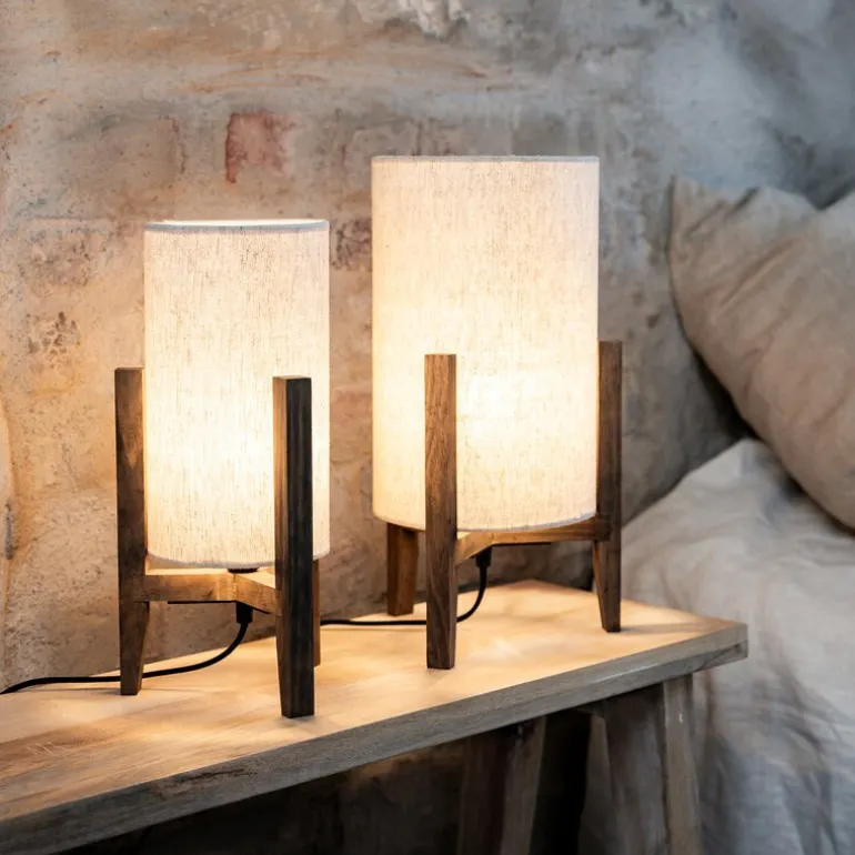 Eruca bordlampe 34 cm brunbeiset/beige tekstil