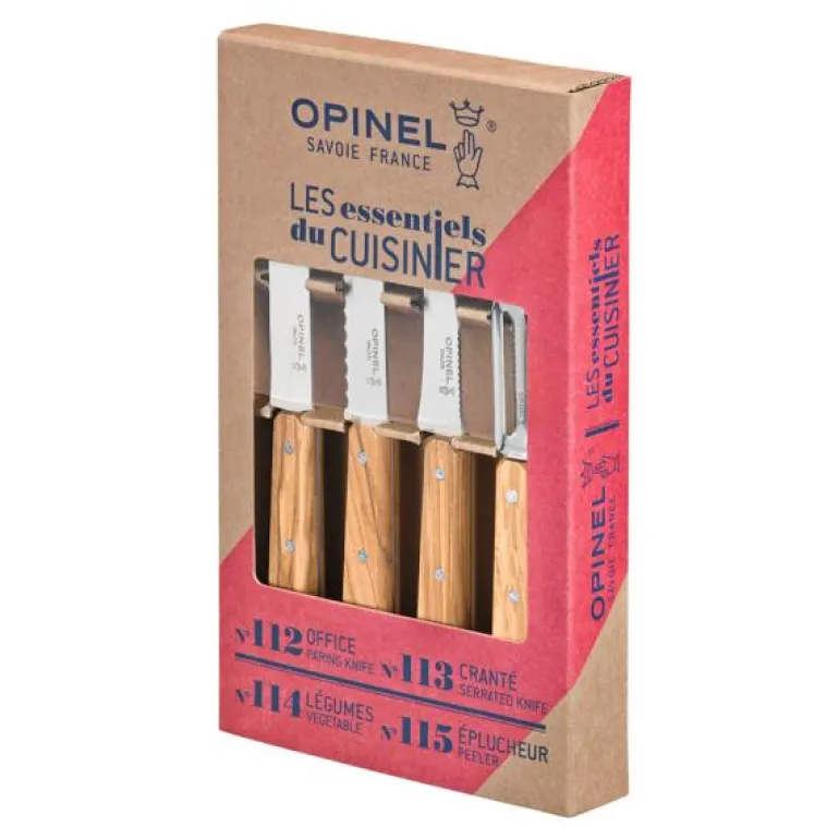Essentials knivsett 4 deler olive