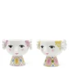 Eva telyslykt 6,5 cm 2 stk gul/lavendel
