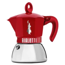 Exclusive espressokanne 4 kopper 15 cl induksjon rød