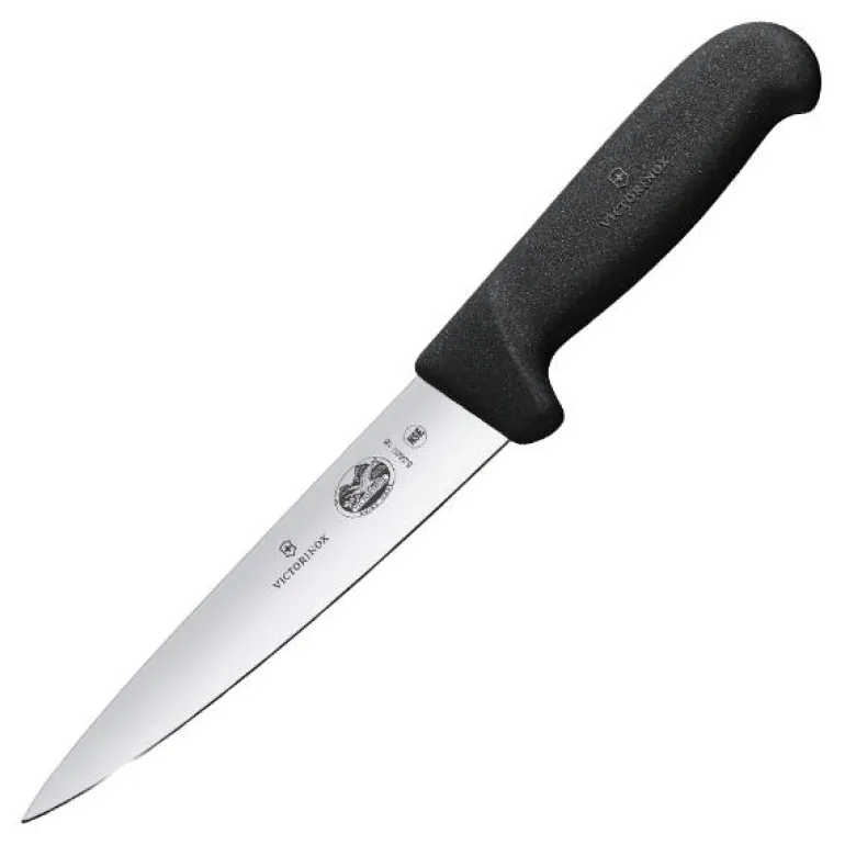 Fibrox utbeiningskniv stiv 18 cm svart