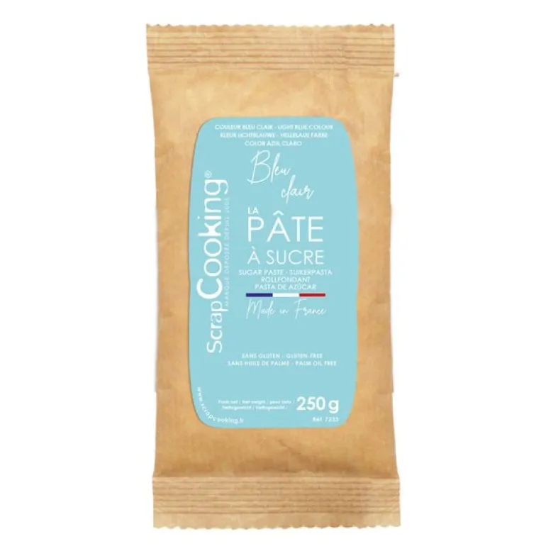 Fondant 250 g lys blå