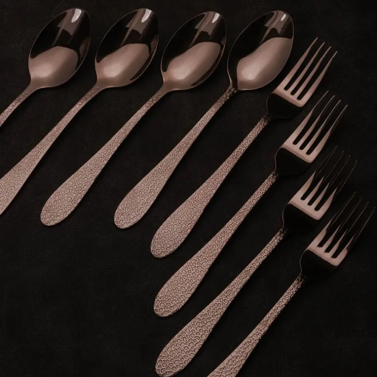 Frost fenix dessertbestikk 8 deler kobber