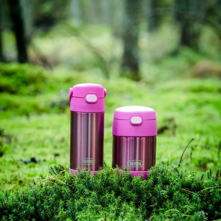 Funtainer drikkeflaske med rør 35,5 cl pink