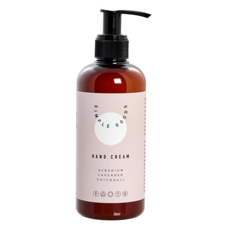 Geranium håndkrem 250 ml pumpeflaske lys rosa