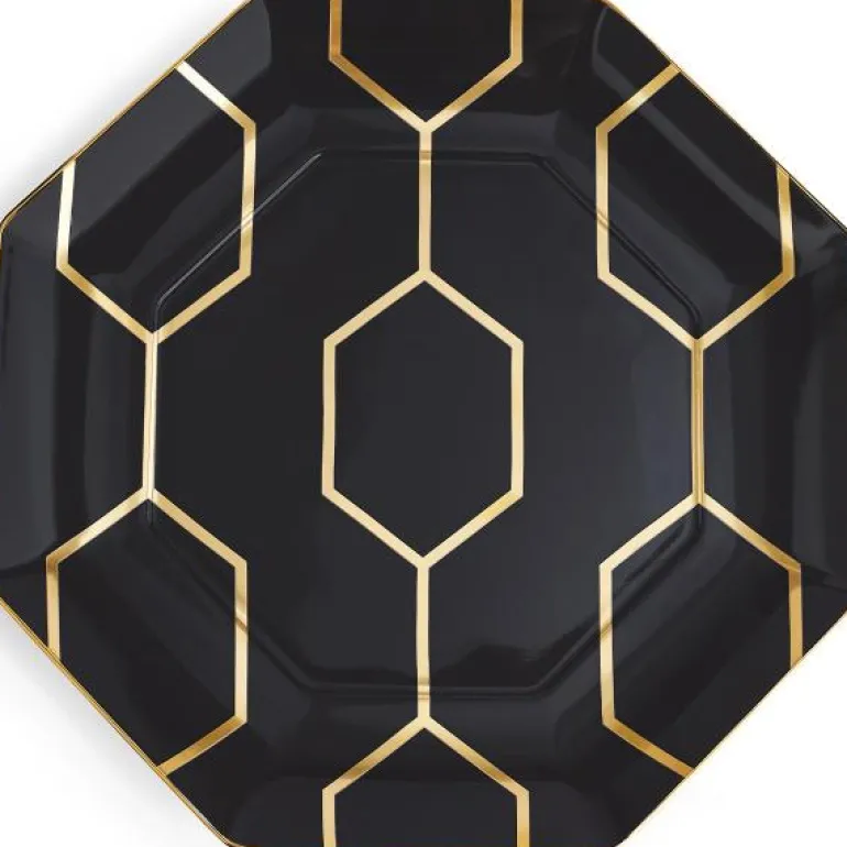 Gio Gold tallerken åttekantet 23 cm charcoal
