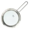 Glasslokk 13 cm børstet stål