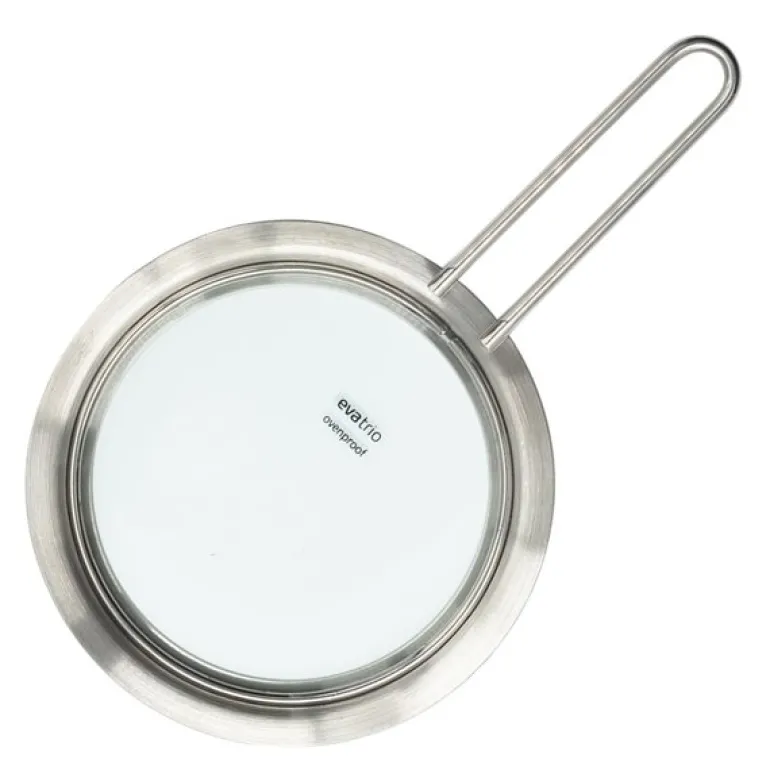 Glasslokk 13 cm børstet stål