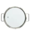 Glasslokk 24 cm børstet stål