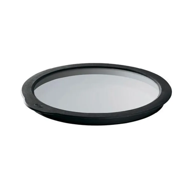 Glasslokk 16 cm klar/svart