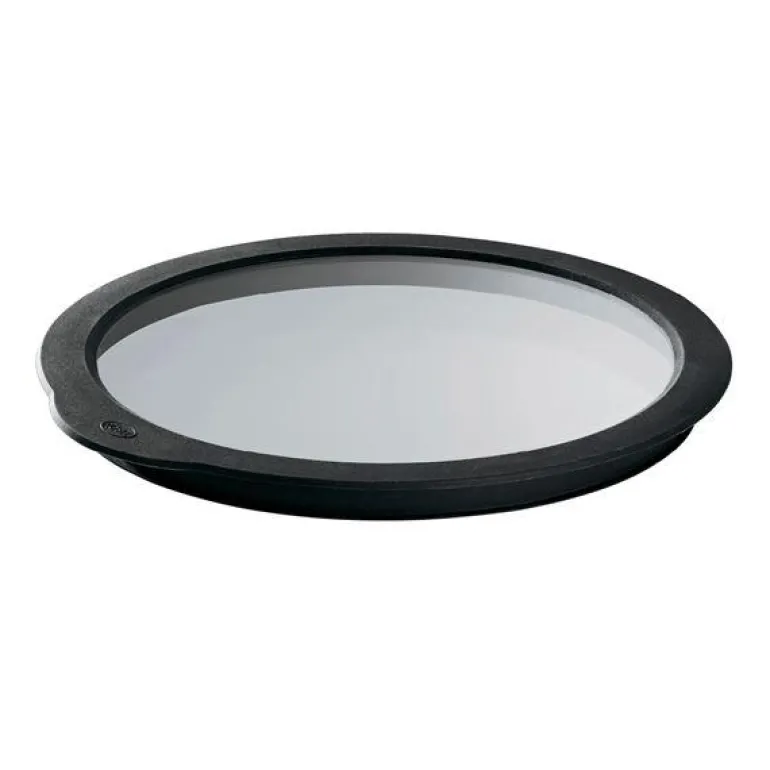 Glasslokk 20 cm klar/svart