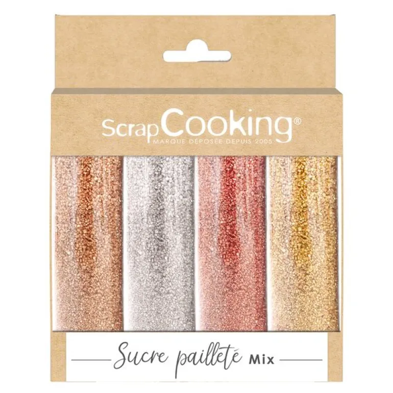 Glitterpulver 4 stk 76 g bronse/sølv/glitter/rosegull