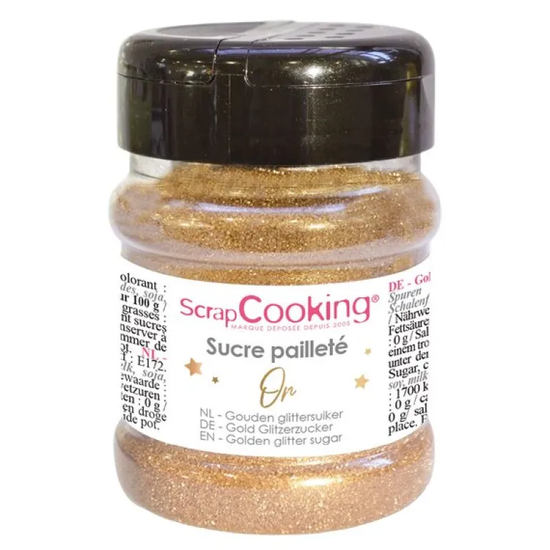 Glittersukker 160 g gull