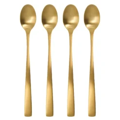 Golden lang skje 18,2 cm 4 stk gylden