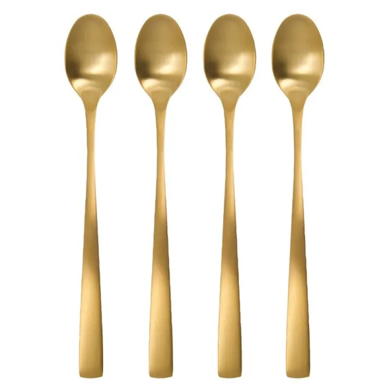 Golden lang skje 18,2 cm 4 stk gylden
