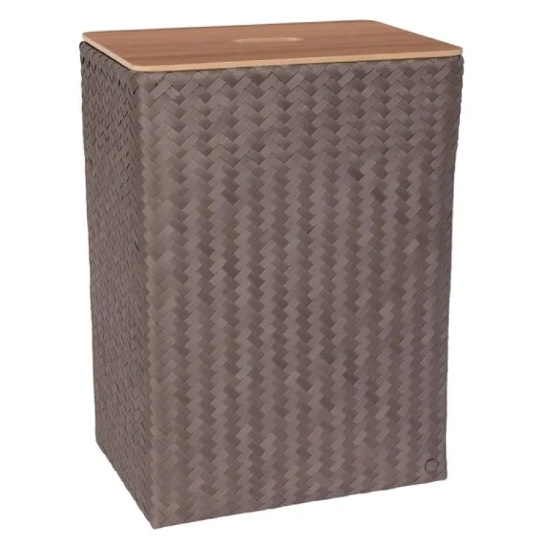 Grand superb skittentøyskurv m/lokk 44x31x60 cm taupe