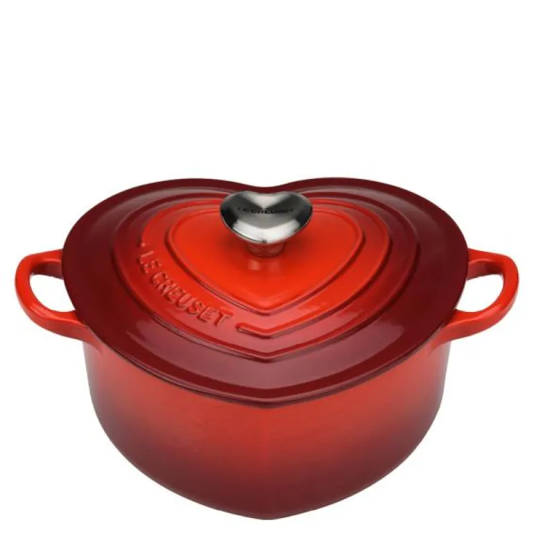 Gryte hjerteformet 2L cerise