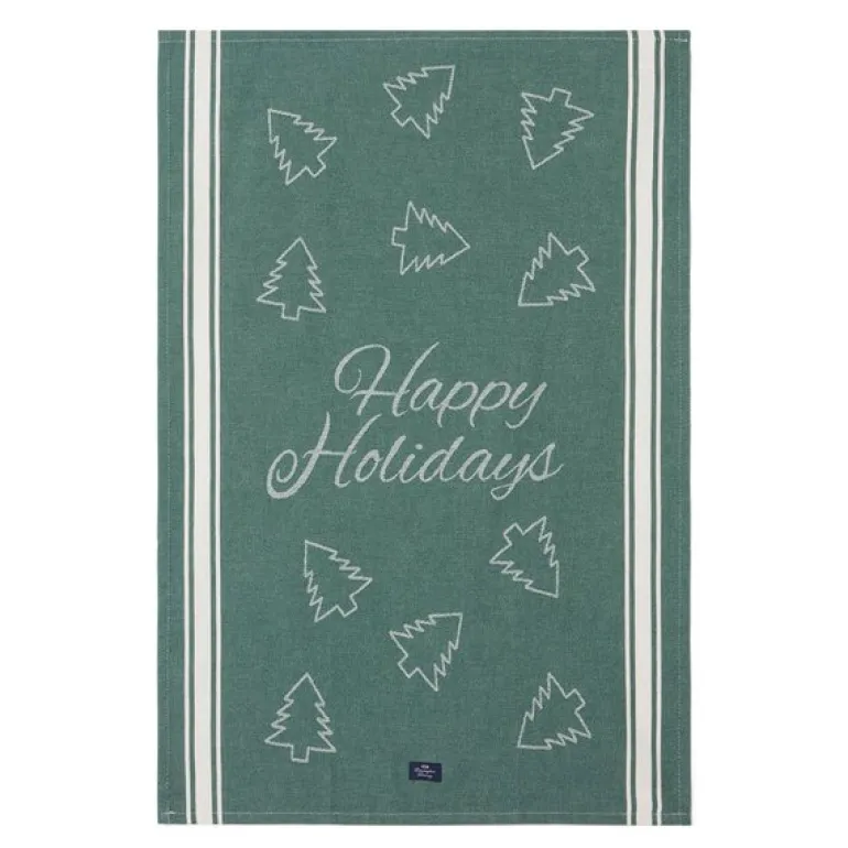 Happy Holidays jacquard kjøkkenhåndkle 50x70 cm grønn