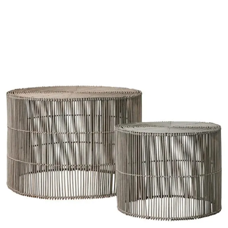 Harper sidebord 2 stk rotting 65x65x45 cm natur/grå