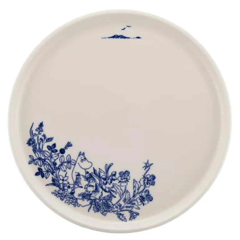 Haru tallerken 25 cm mummi hvit/blå