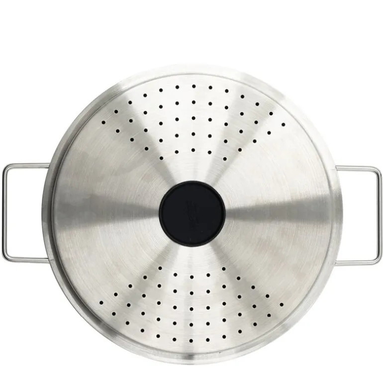 Hellelokk 24 cm svart/stål