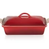 Heritage rektangulært fat med lokk 37,5x 24 cm cerise