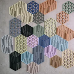 Hexagon bordskåner 16 cm lupine