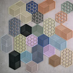 Hexagon bordskåner 24 cm warm grey