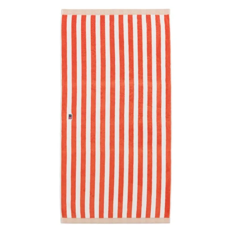 Håndkle blokkstriper 30x50 cm peach melon