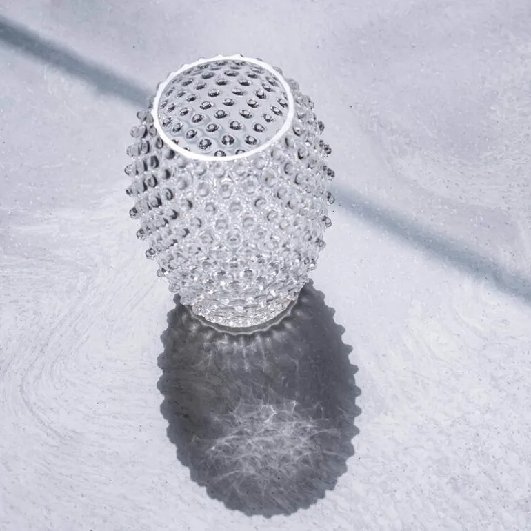 Hobnail egg vase 18 cm crystal