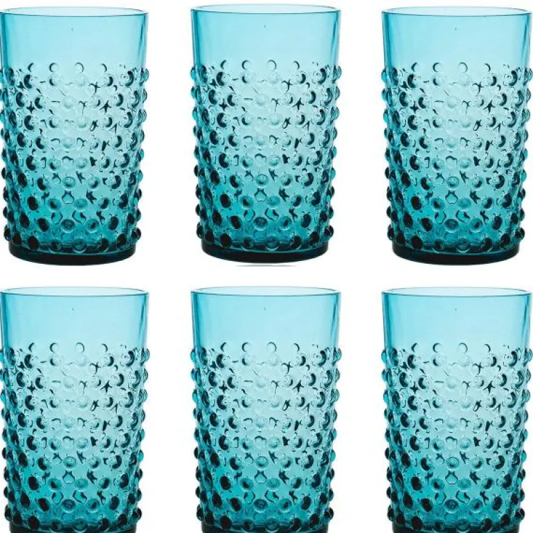 Hobnail glass 20 cl 6 stk aquamarine