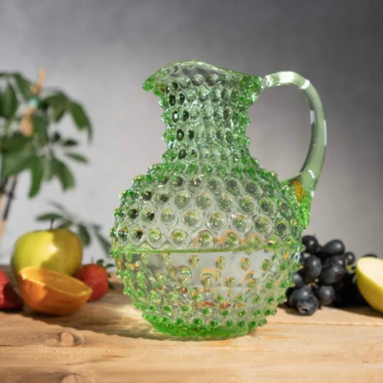 Hobnail karaffel 2L light green