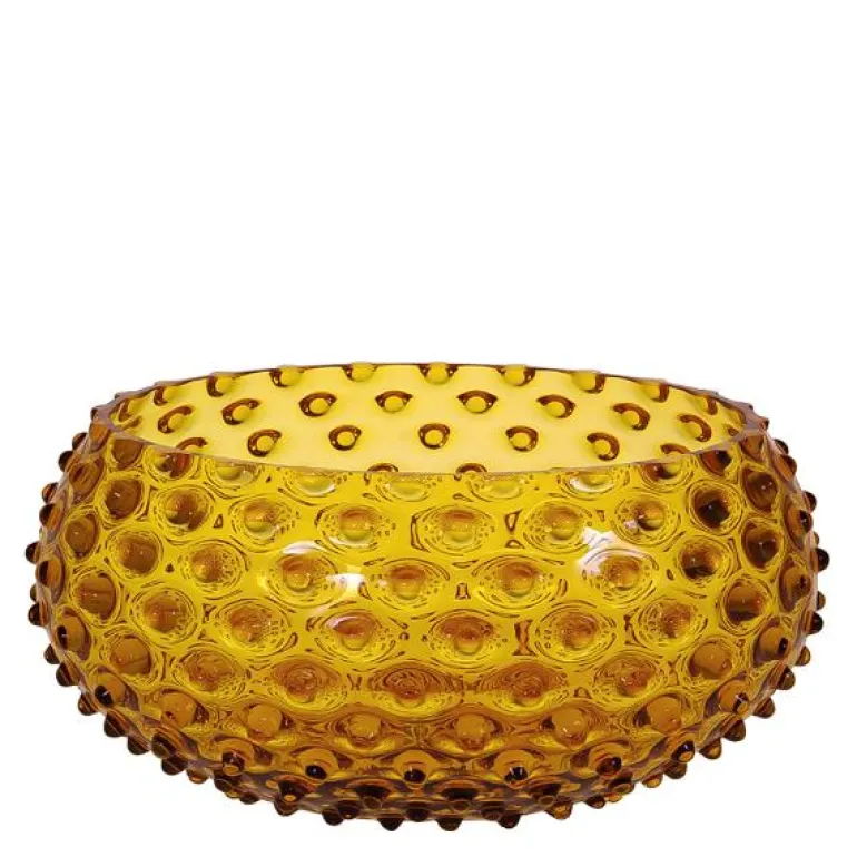Hobnail skål 23 cm amber