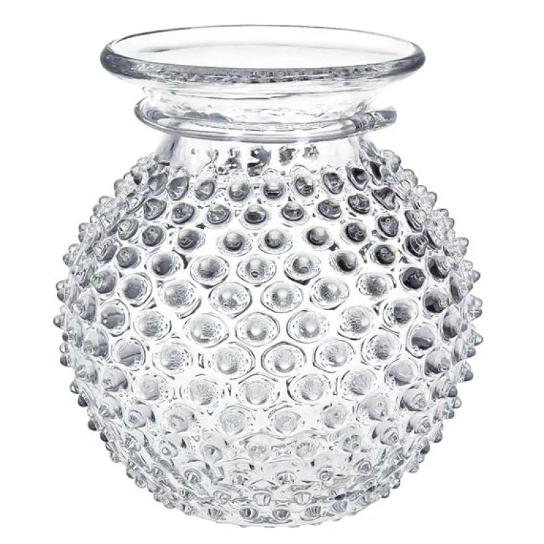 Hobnail vase med kant 18 cm crystal