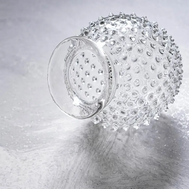 Hobnail vase med kant 18 cm crystal