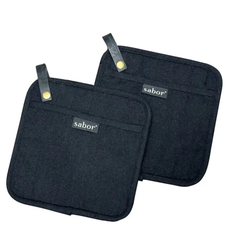 Home gryteklut 20x20 cm 2 stk svart