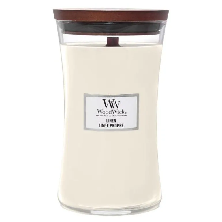 Hourglass duftlys stor linen