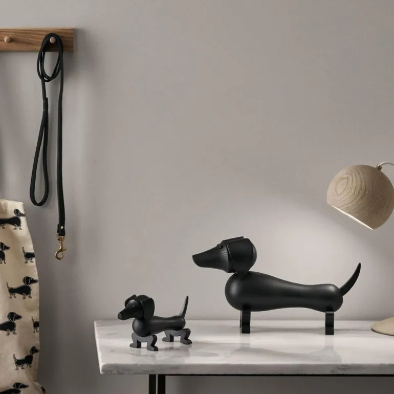 Hund liten mørk beiset