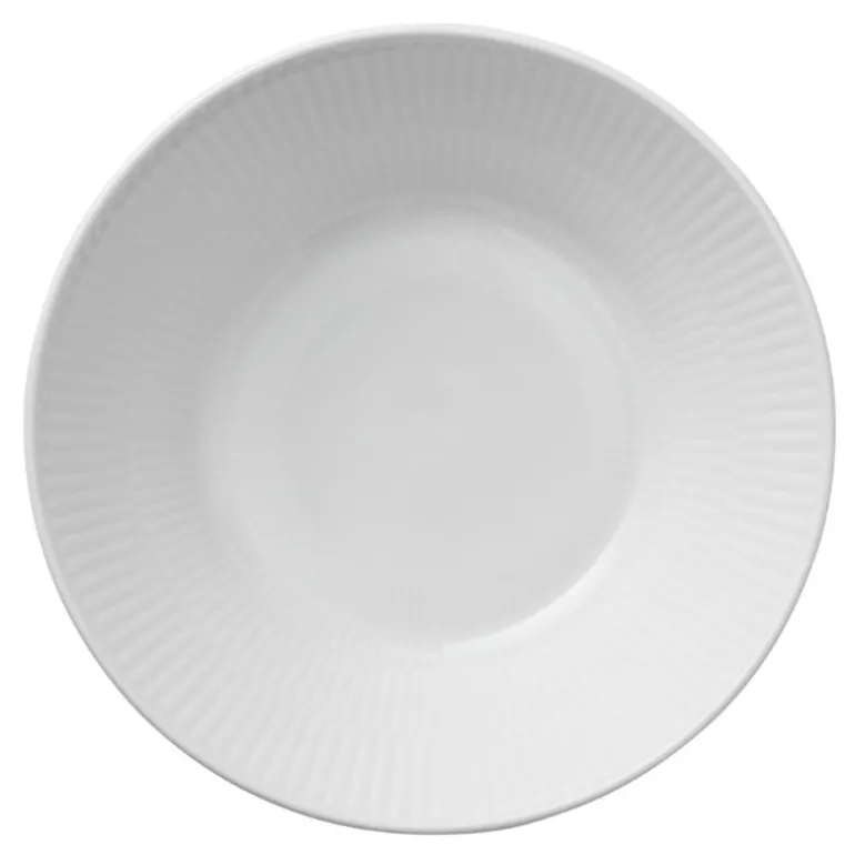 Hvit Riflet dyp tallerken 17 cm