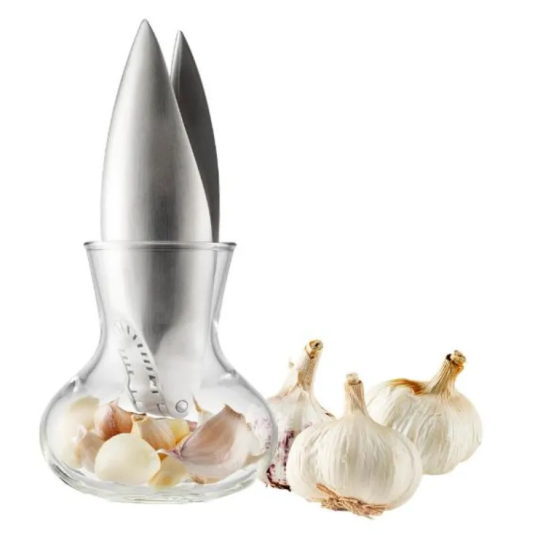 Hvitløkspresser m/glassholder 18 cm