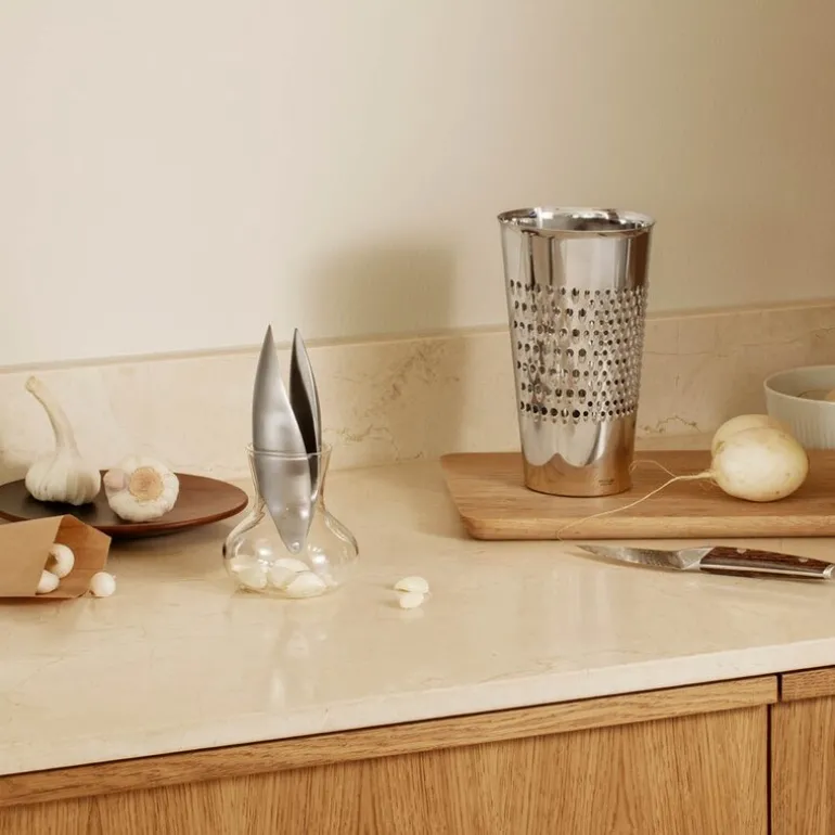 Hvitløkspresser m/glassholder 18 cm