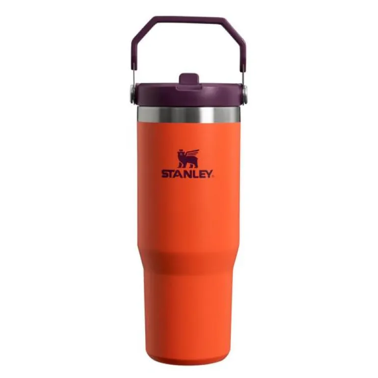 Iceflow flip straw tumbler termoflaske 0,89L oransje/lilla
