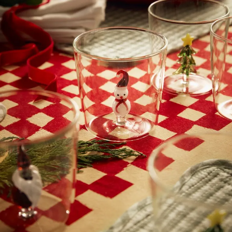 Jul vannglass med figur 35 cl juletre