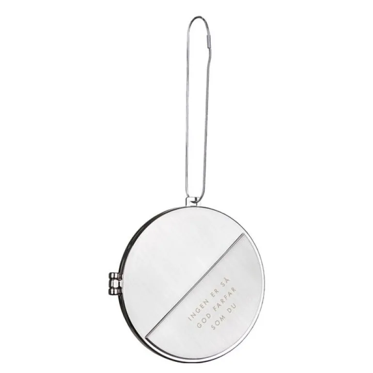 Julepynt medaljong m/fotoramme 7x7 cm farfar sølv