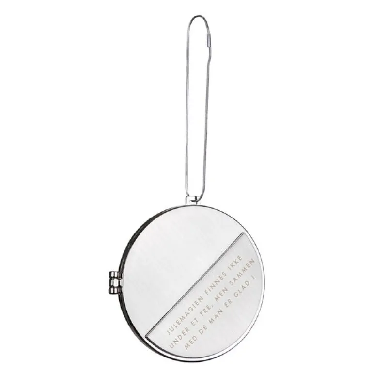Julepynt medaljong m/fotoramme 7x7 cm julemagien sølv