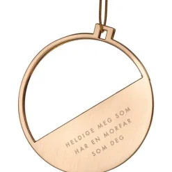 Julepynt m/fotoramme Morfar 7x0,5 cm 14K gull