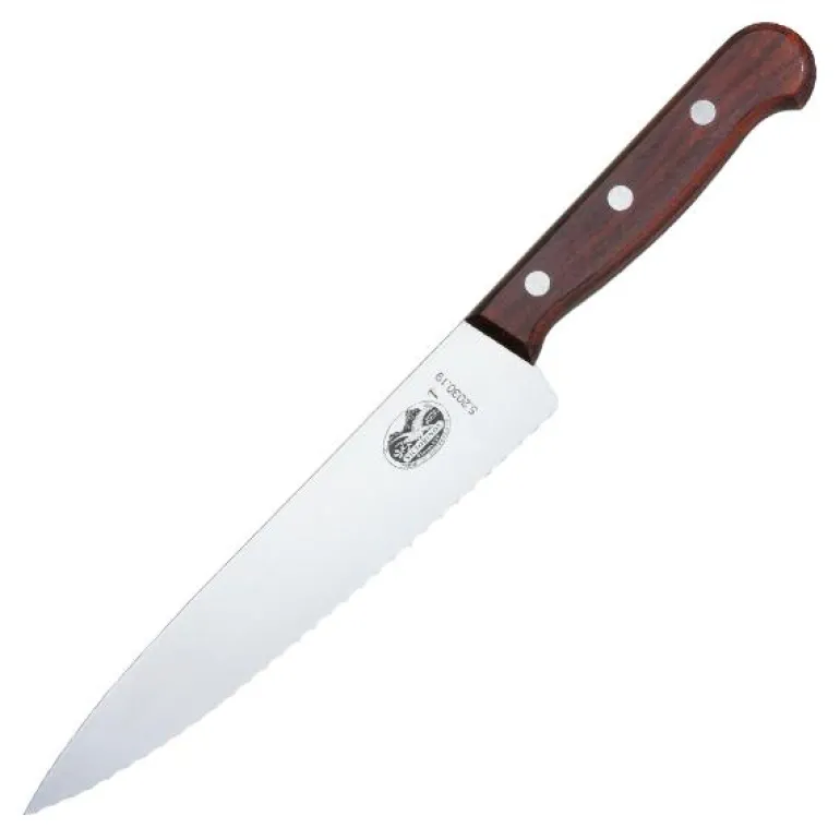 Kebony kokkekniv bølget 25 cm brun