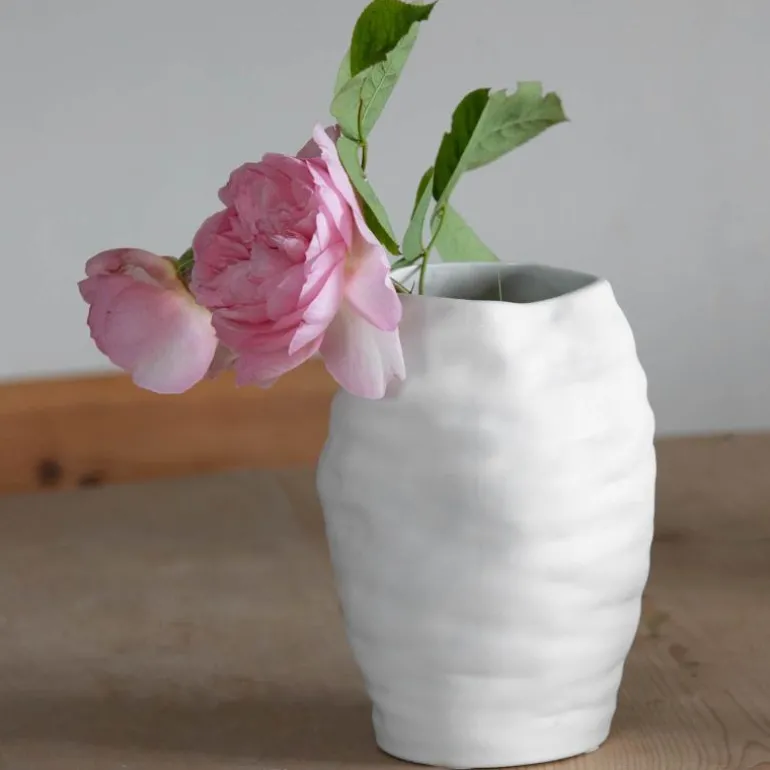 Keramikkvase 20x14 cm hvit